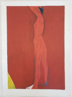 Jamie Chase "Figure in Red" Painting on Paper