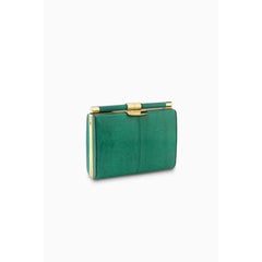 Jamie Clutch Small Emerald Ostrich Leg
