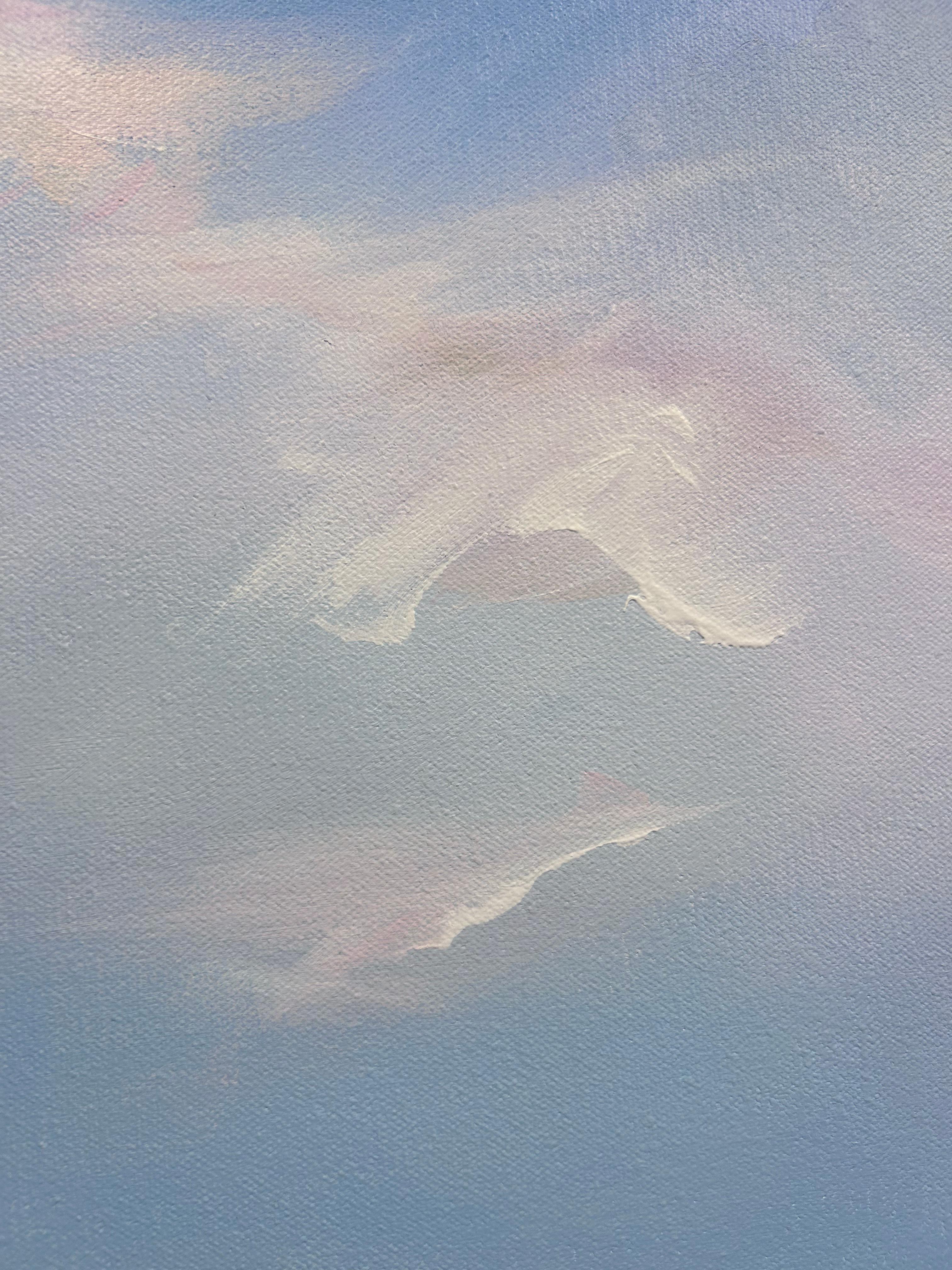 Jamie Crisol, „Distant Horizon“, 38x42, atmosphärisches abstraktes Landschaftsgemälde im Angebot 5