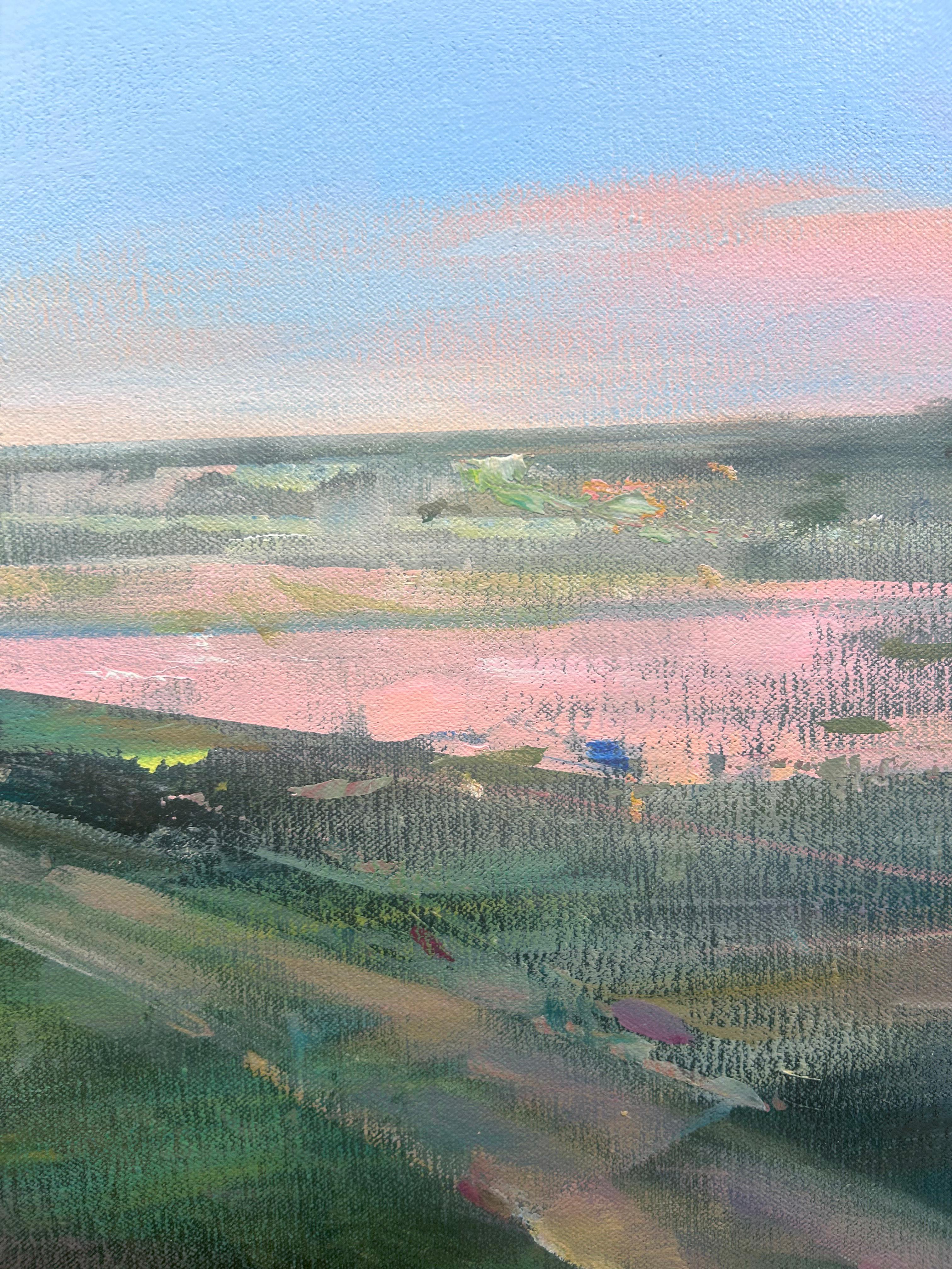Jamie Crisol, „Distant Horizon“, 38x42, atmosphärisches abstraktes Landschaftsgemälde im Angebot 7