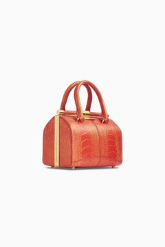 Jamie Doctor Small Gilded Orange Ostrich Leg Handbag