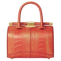 Jamie Doctor Small Gilded Orange Ostrich Leg Handbag