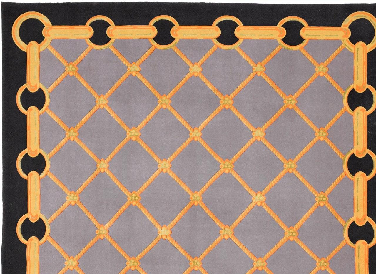 Autre Jamie Drake - « Chain and Rope - Gray » Tapis 6' x 9' en vente