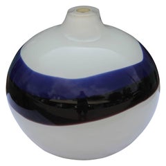 Modern Blue And White Sculpture / Vase