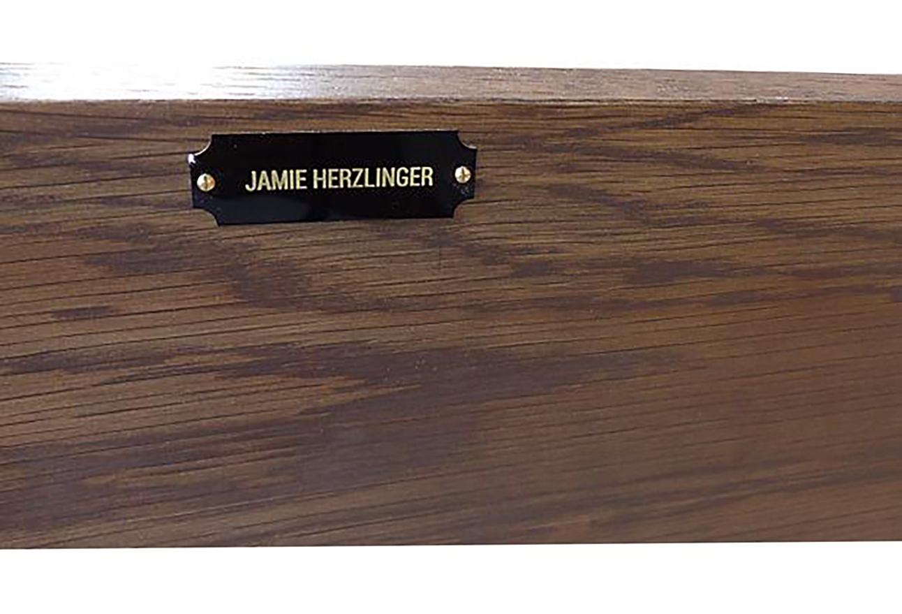 Jamie Herzlinger Oak and Stainless Credenza, Paul Evans Style 2