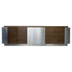 Jamie Herzlinger Oak and Stainless Credenza, Paul Evans Style