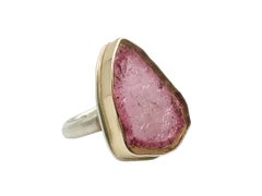 Jamie Joseph 14K Gelbgold Silberring mit rosa Wassermelon-Turmalin-Schliff