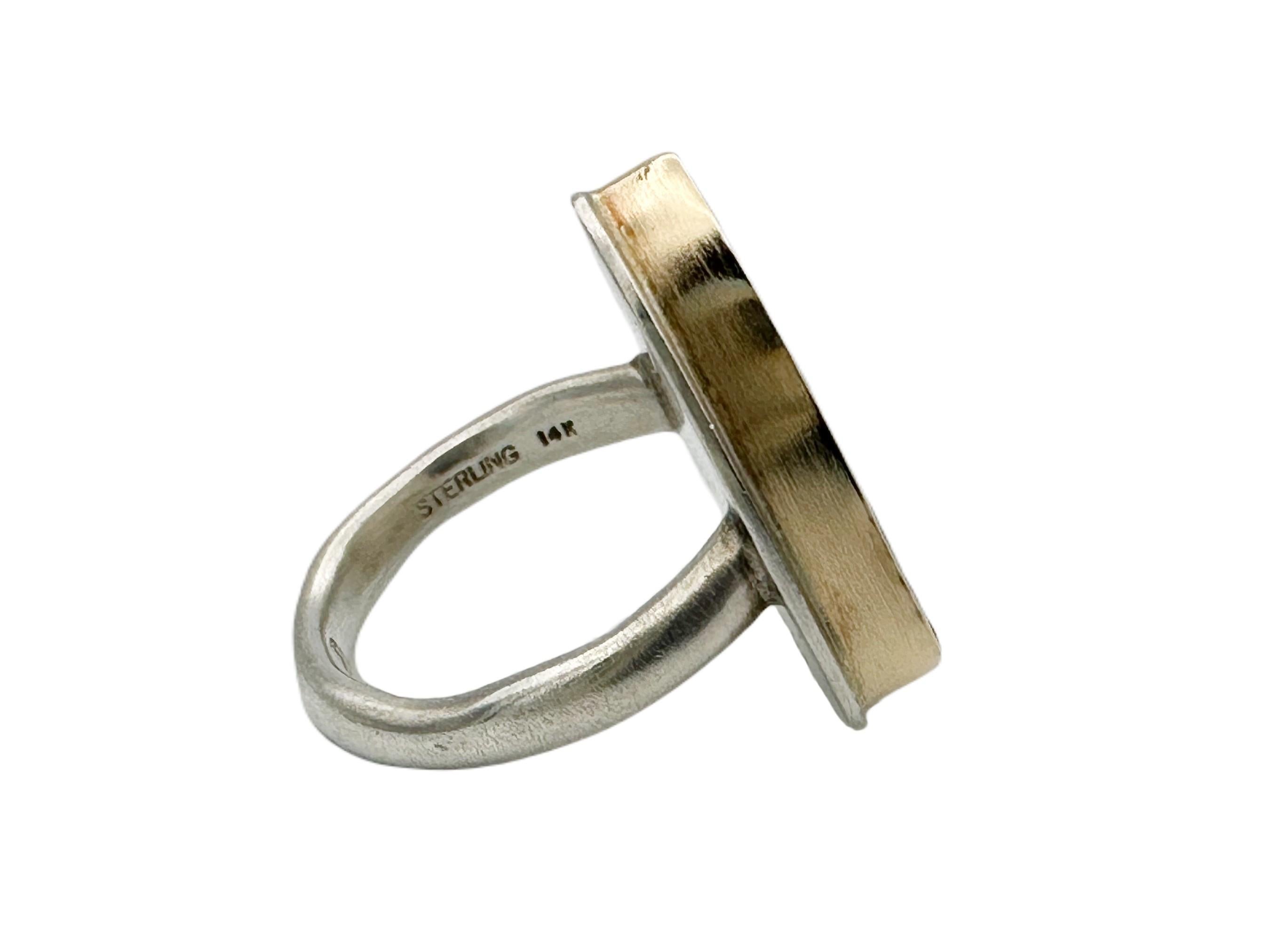 Jamie Joseph 14K Gelbgold Silberring mit rosa Wassermelon-Turmalin-Schliff Damen