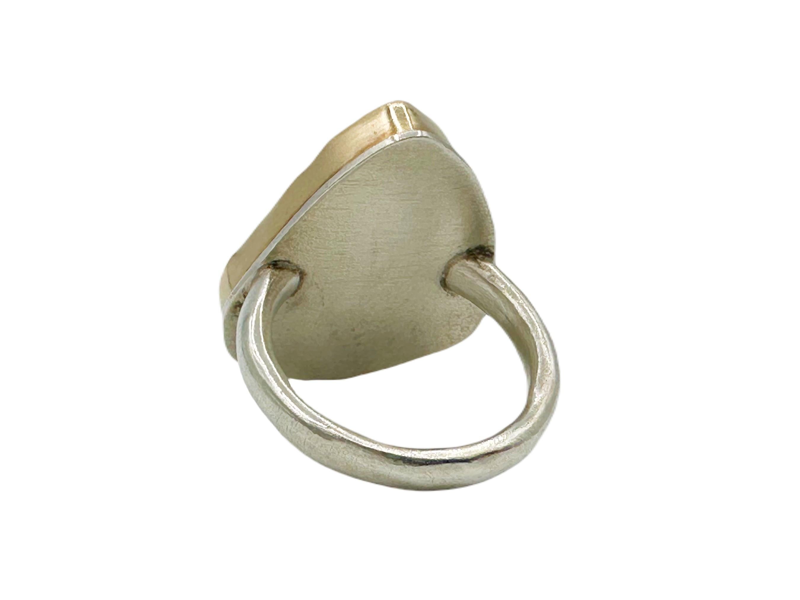 Jamie Joseph 14K Gelbgold Silberring mit rosa Wassermelon-Turmalin-Schliff 1