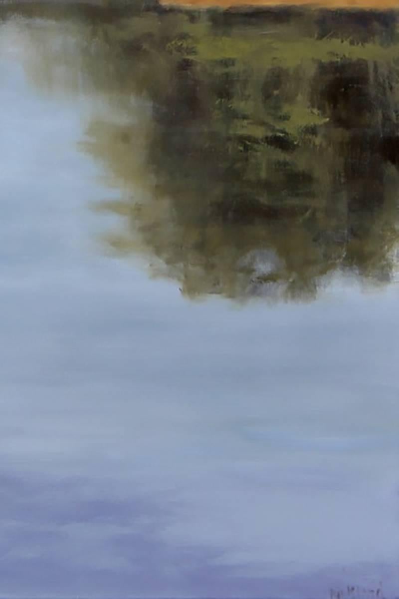 River Bend - Blue Landscape Painting by Jamie Kirkland