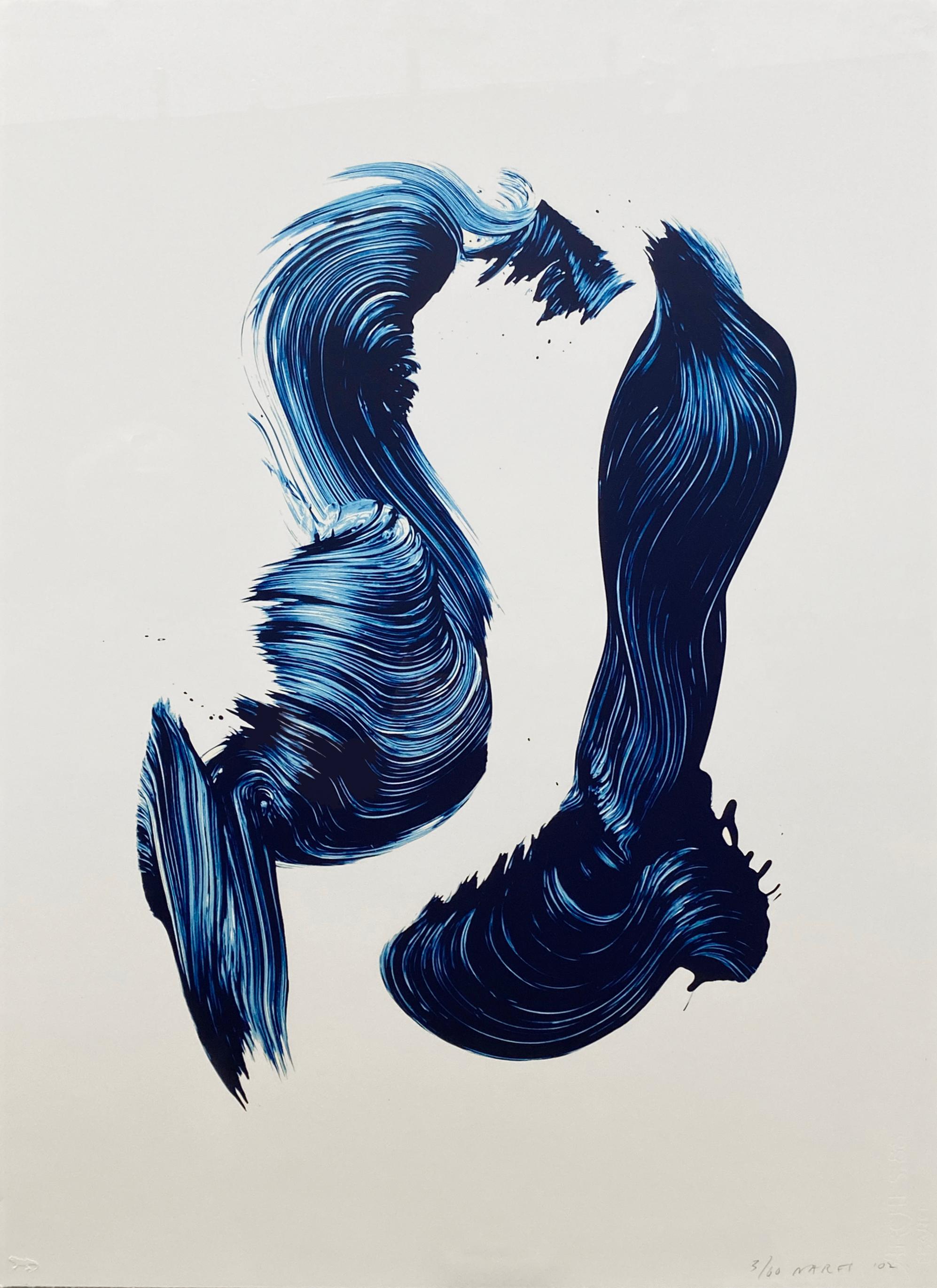 Three Aces: Blue, Green, Purple - Gray Abstract Print by Jamie Nares
