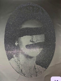 Jamie Reid, Liberty Queen, Diamond Dust, Schwarz auf Schwarz (weißer Rand)