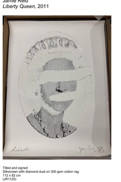 Jamie Reid, Liberty Queen, (Diamond dust, white on white)