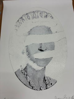 Jamie Reid, Liberty Queen, (Diamond dust, white on white)