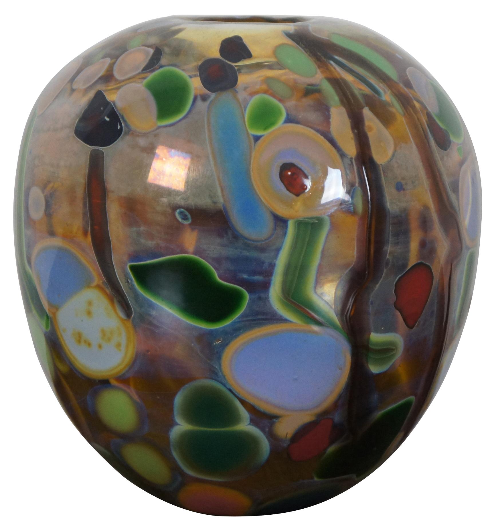Jamie Sherman Hand Blown Studio Art Glass Bud Vase Diffuser Modern Abstract In Good Condition In Dayton, OH