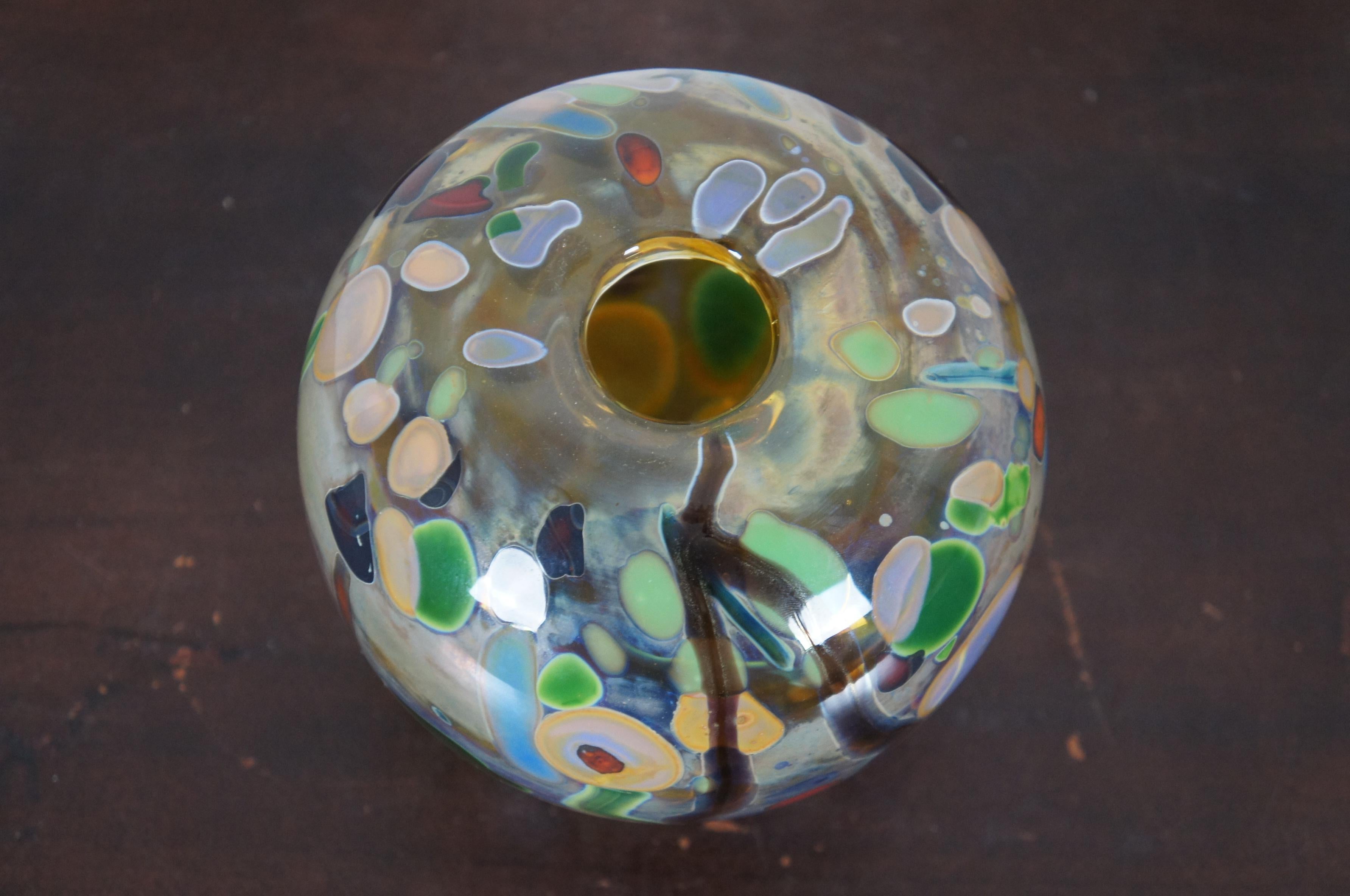20th Century Jamie Sherman Hand Blown Studio Art Glass Bud Vase Diffuser Modern Abstract