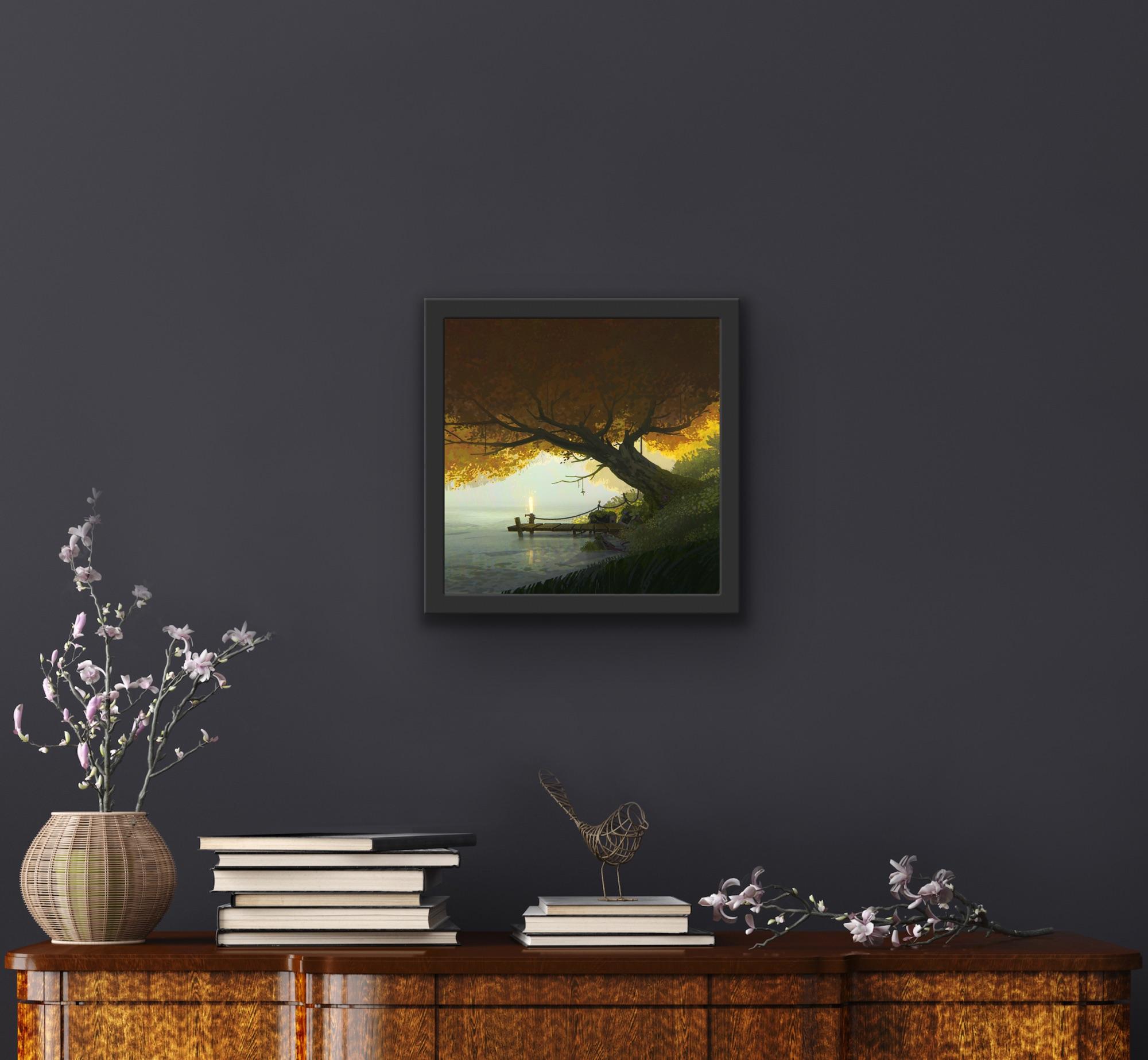 Digital Art Painting Vis Dev Animation 2D/3D Golden Tree Lake Magic Realism 9