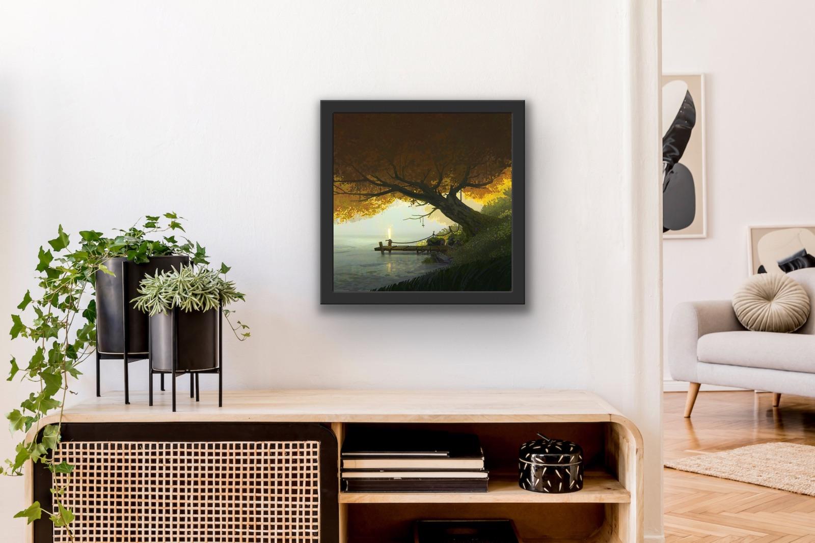 Digital Art Painting Vis Dev Animation 2D/3D Golden Tree Lake Magic Realism 10