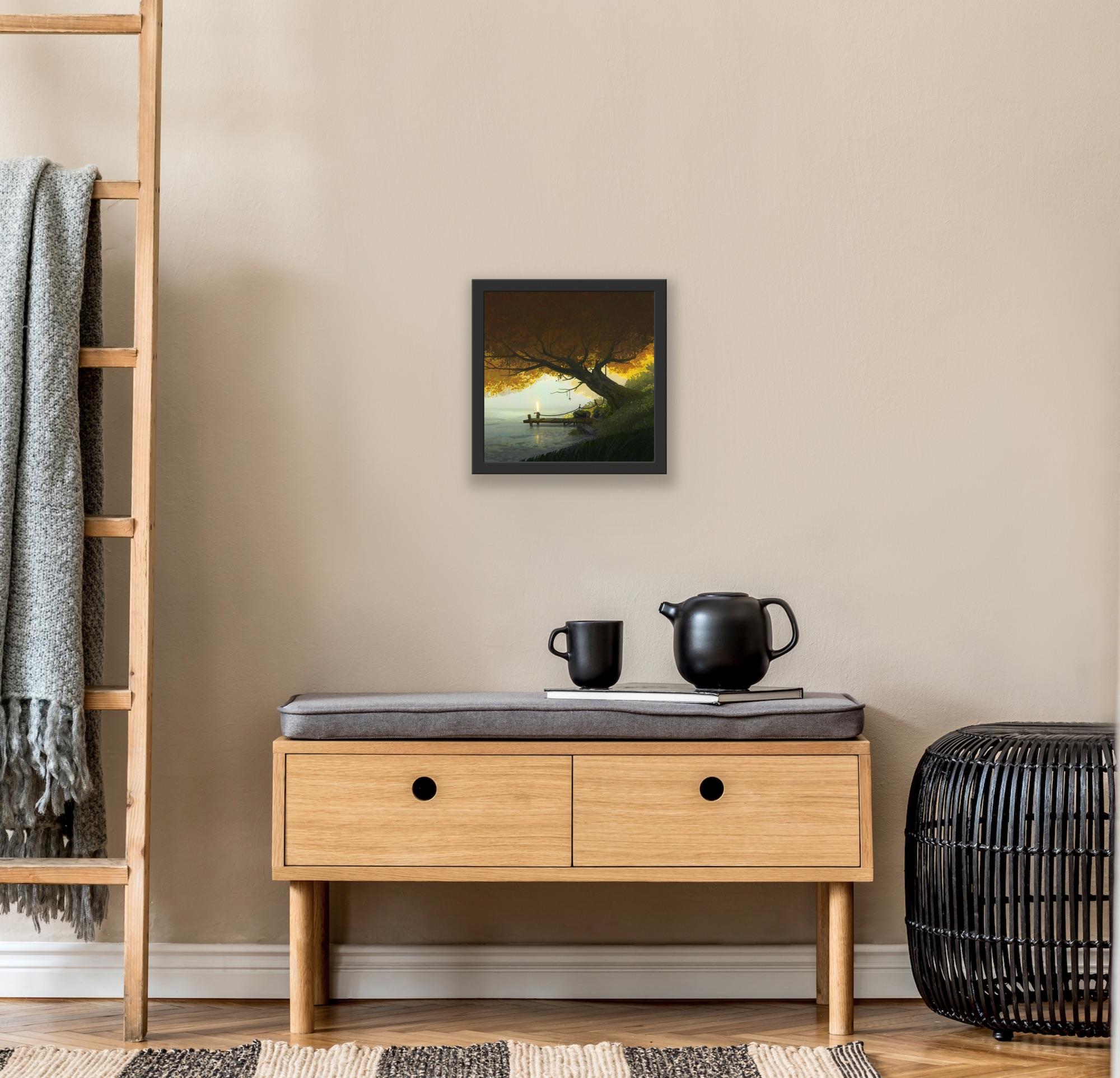 Digital Art Painting Vis Dev Animation 2D/3D Golden Tree Lake Magic Realism 13