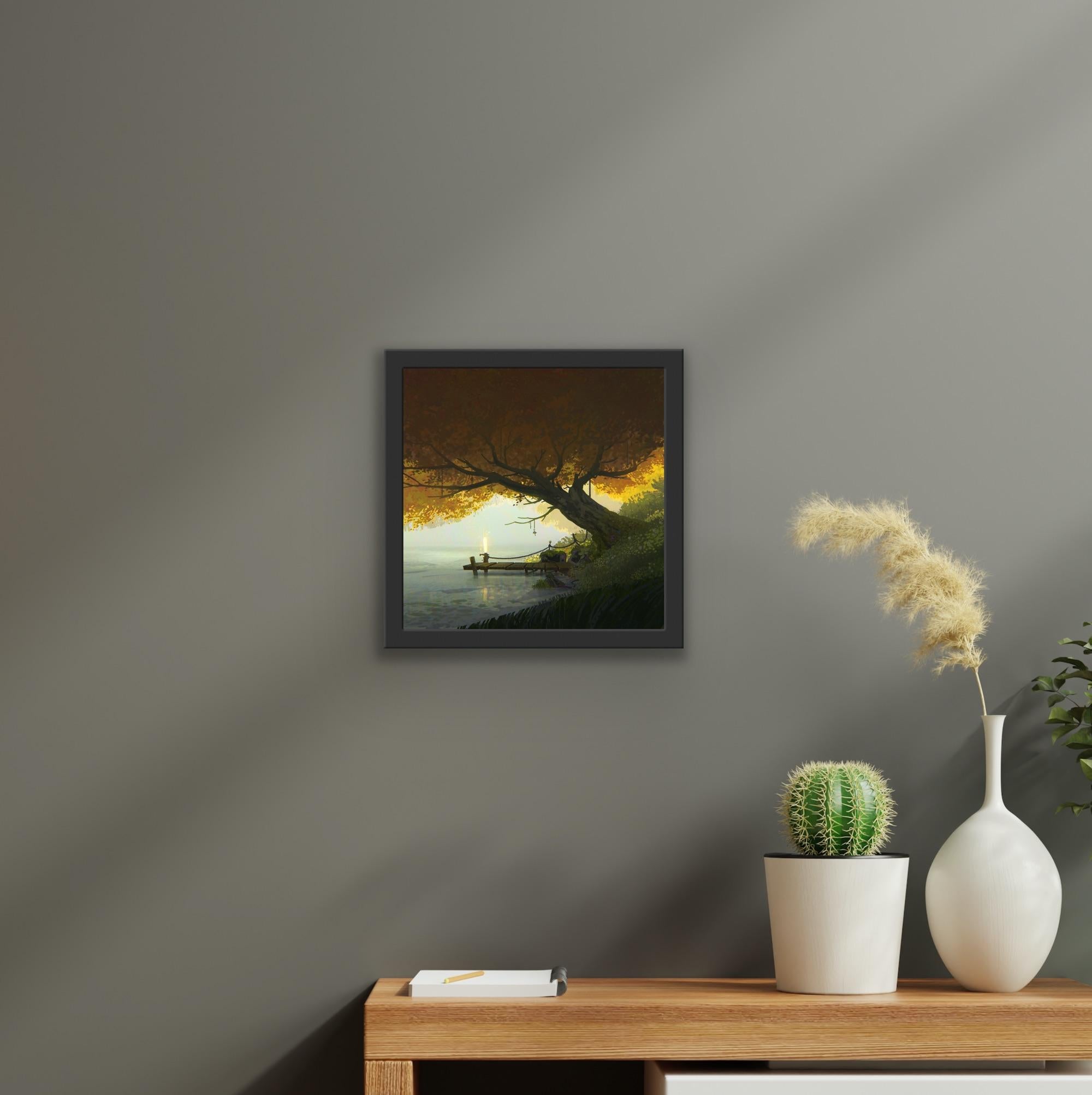 Digital Art Painting Vis Dev Animation 2D/3D Golden Tree Lake Magic Realism 14