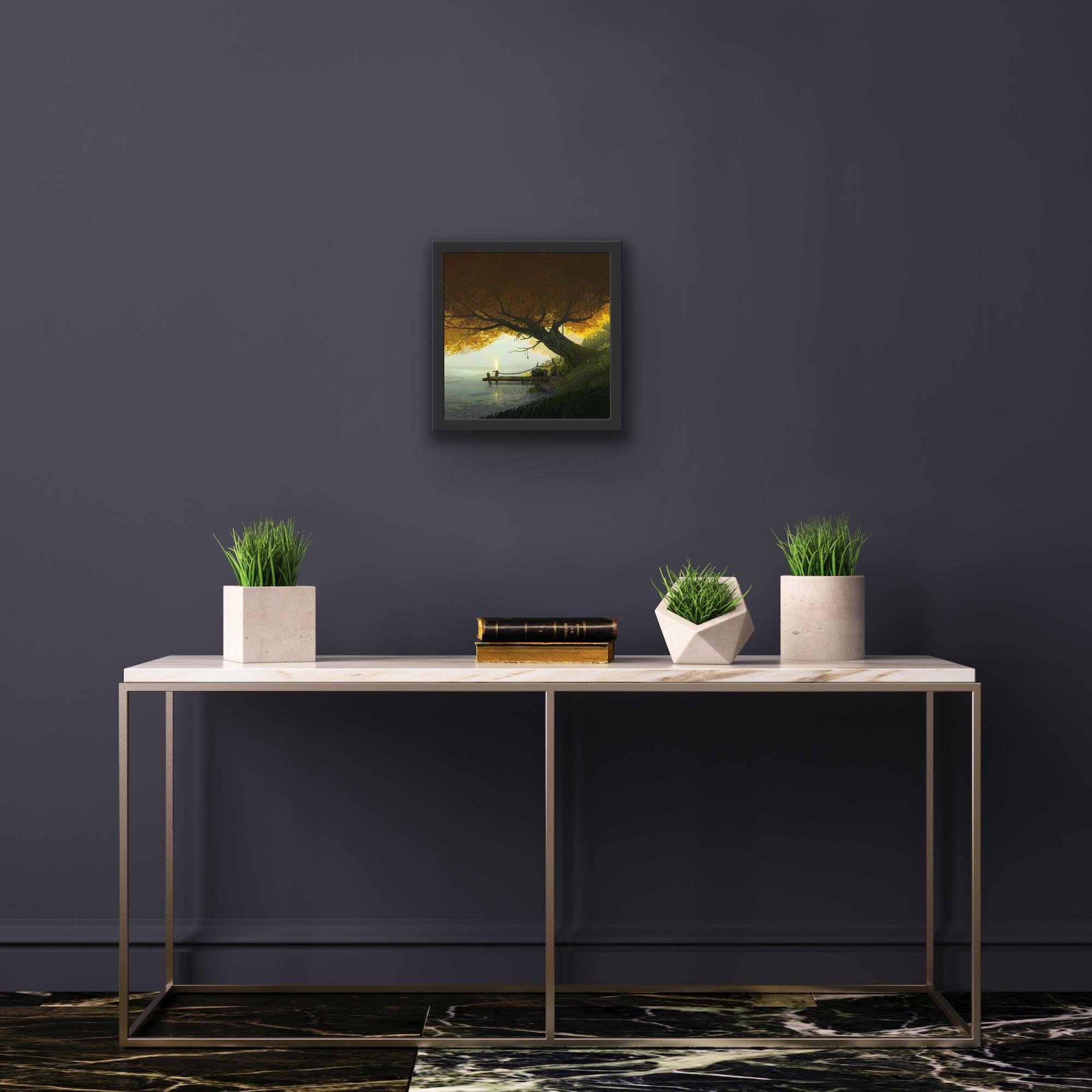 Digital Art Painting Vis Dev Animation 2D/3D Golden Tree Lake Magic Realism 16