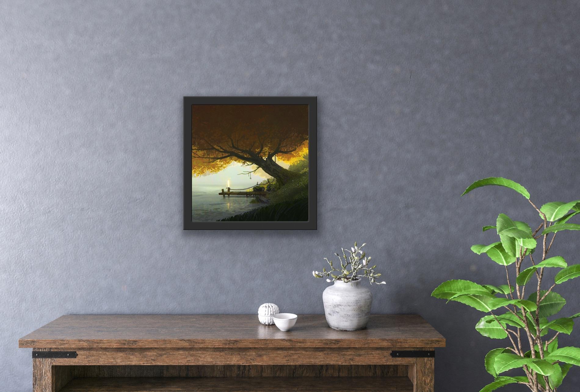 Digital Art Painting Vis Dev Animation 2D/3D Golden Tree Lake Magic Realism 8