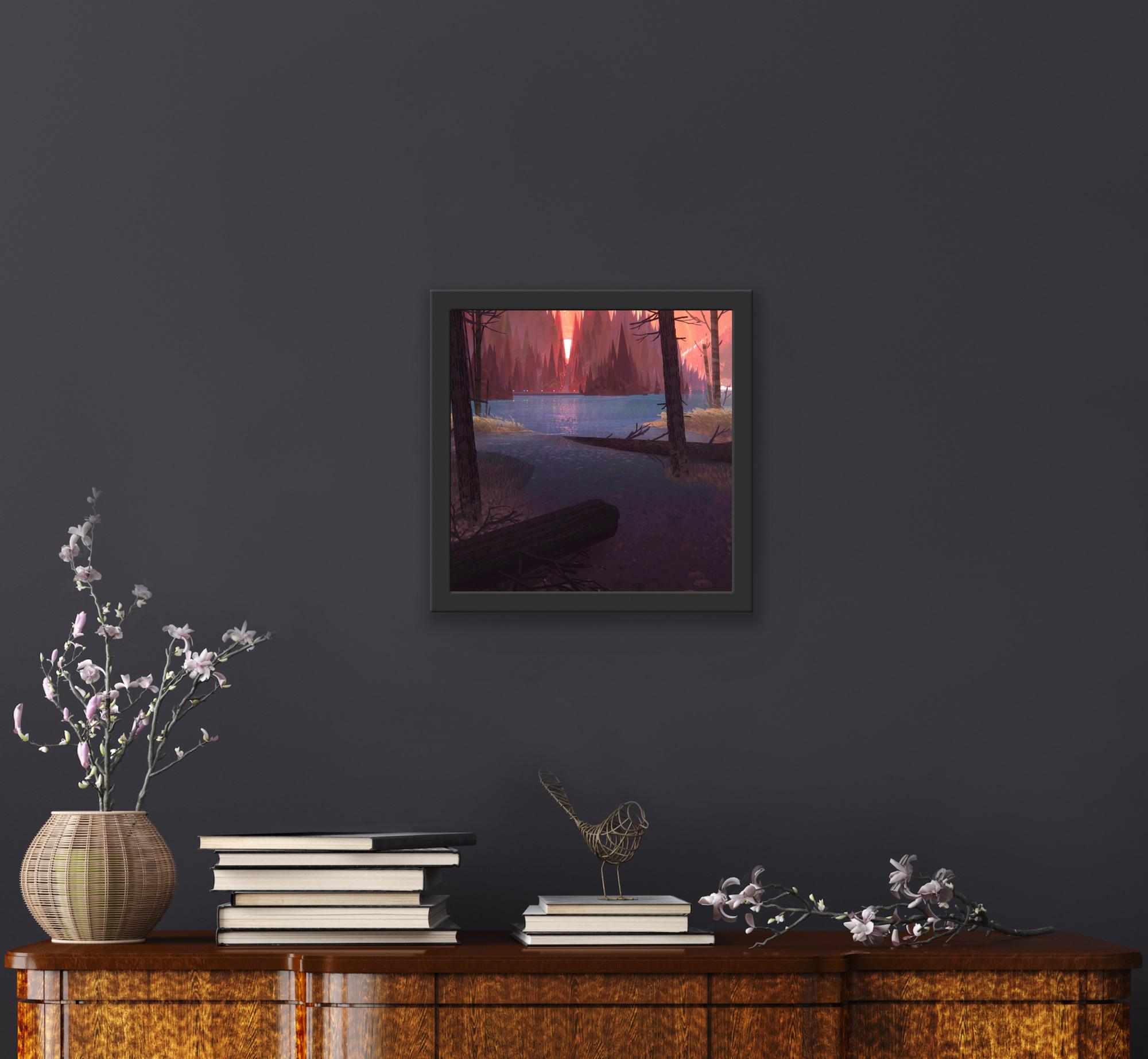 Digital Creator Landscape Painter Annimation Lake Trees Magical Realism Light For Sale 2