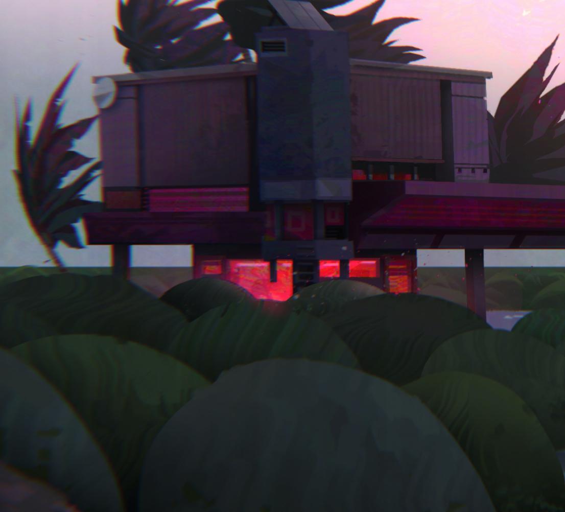 Digitaler kreativer Landschaftsmaler, Animation  Rosa Bäume Magischer Realismus Lights (Zeitgenössisch), Print, von jamie williams