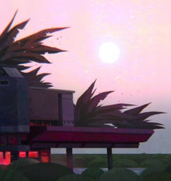 Jamie Williams Digital Creator 2D 3D Pink Trees Silhouette Magical Realism Light