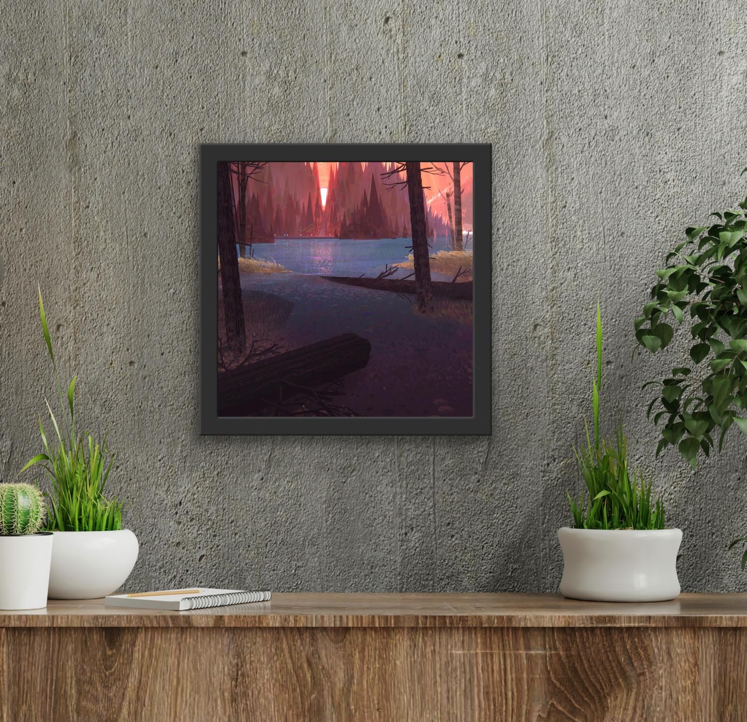  Jamie Williams Digital Creator 2D/3D Pinks Blues Trees Lake Magical Realism For Sale 9