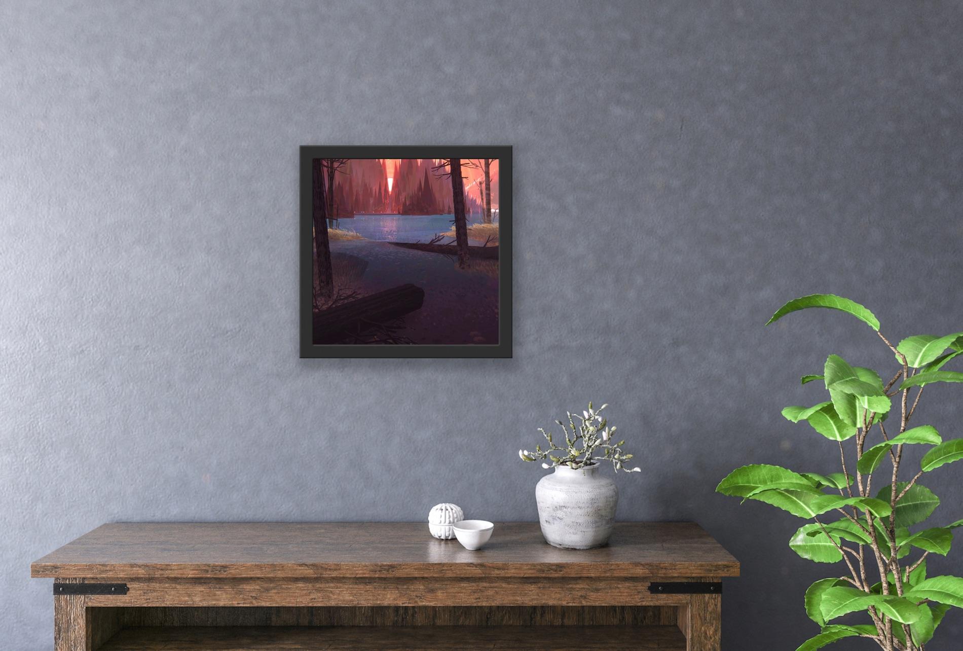  Jamie Williams Digital Creator 2D/3D Pinks Blues Trees Lake Magical Realism For Sale 1