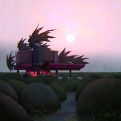 Landscape Painter Digital Creator Animation  Pink Trees Magical Realism Light