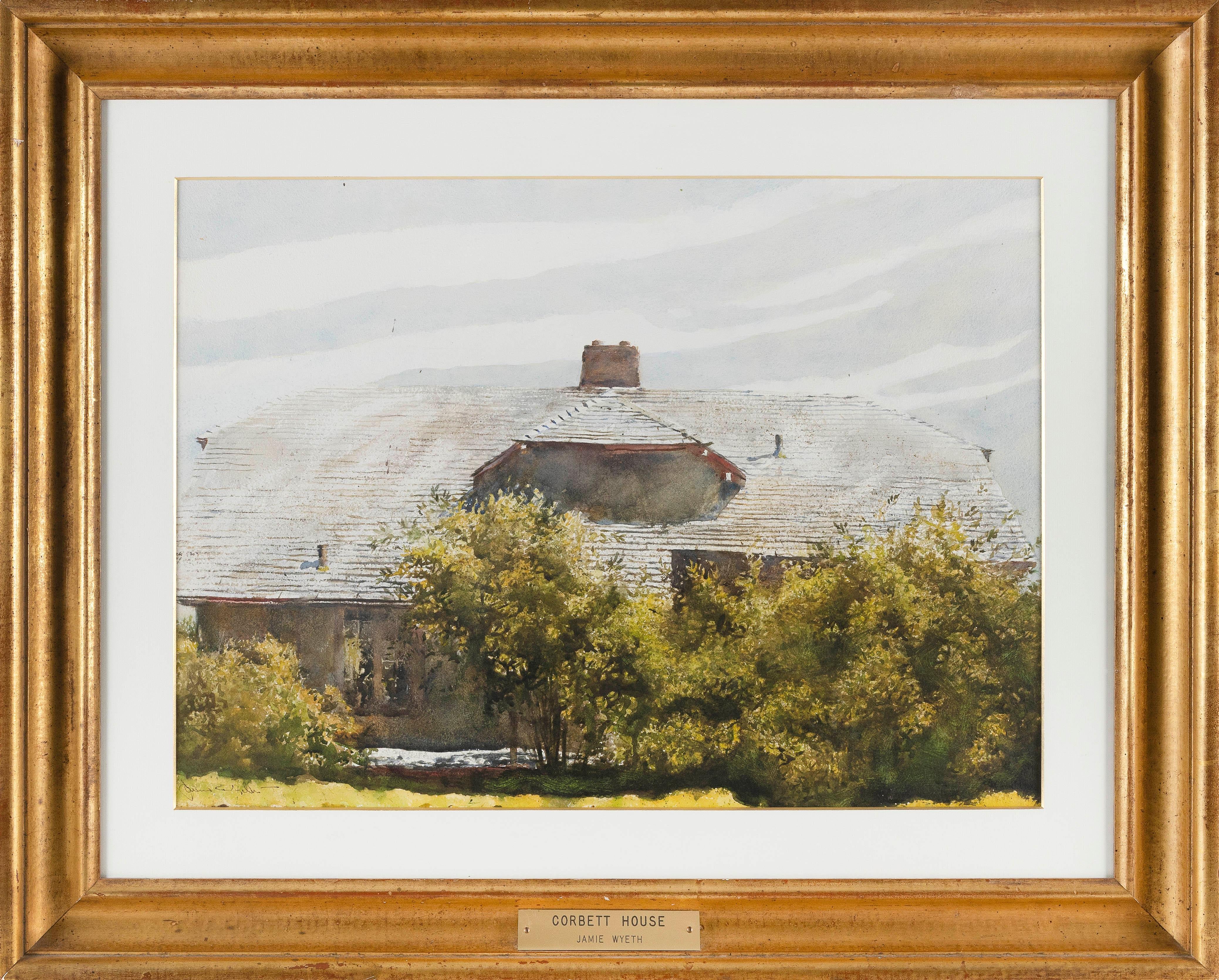 « Corbett House, Monhegan Island, Maine » Jamie Wyeth, 1973, aquarelle du Maine en vente 1