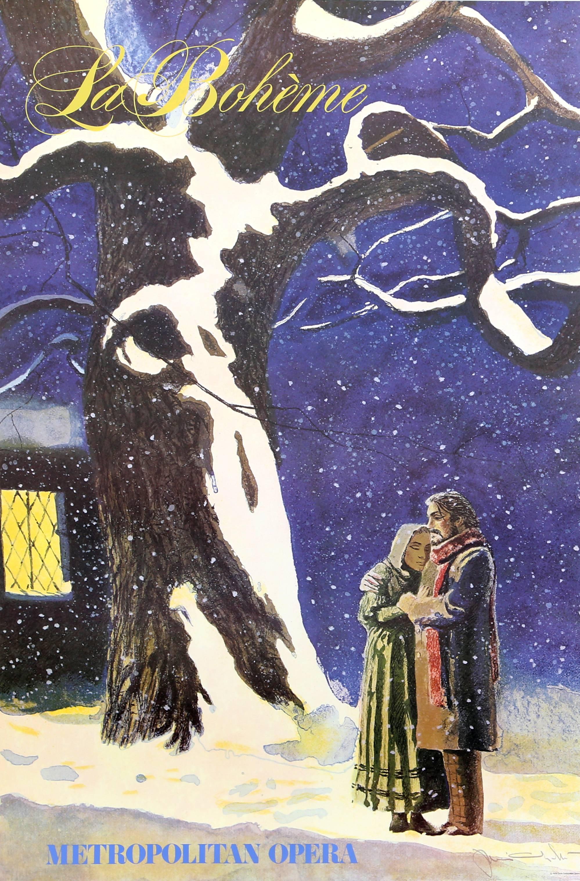 Artista: Jamie Wyeth, estadounidense (1946 - )
Título: La Boheme (Ópera Metropolitana)
Año: 1978
Soporte: Cartel sobre papel grueso
Tamaño: 91,44 cm x 60,96 cm (36 pulg. x 24 pulg.)