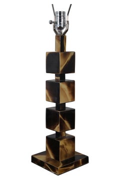 Jamie Young Acrylic Horn Stacked Cube Square Geometric Block Lamp 29"