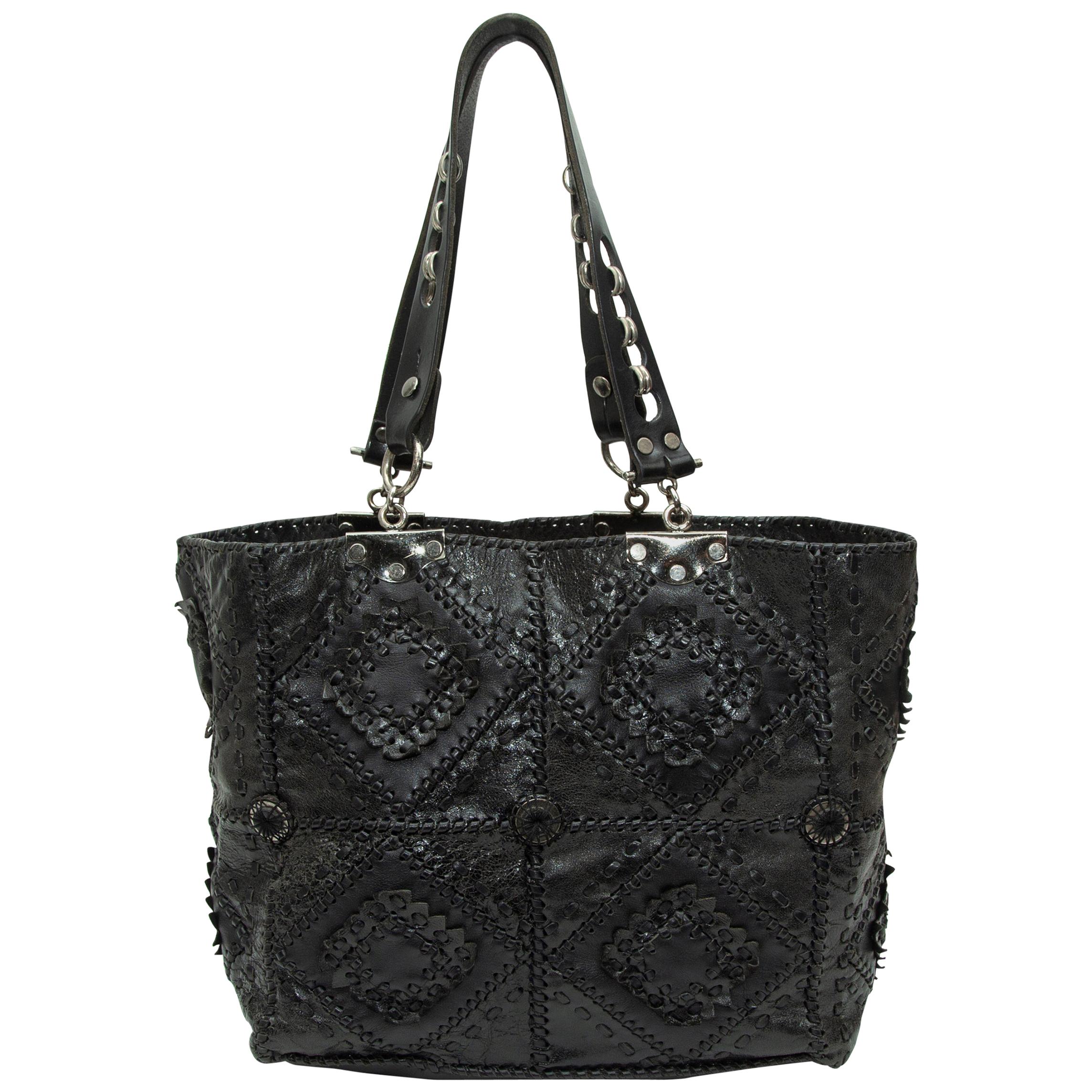 Jamin Puech Black Patchwork Leather Tote Bag