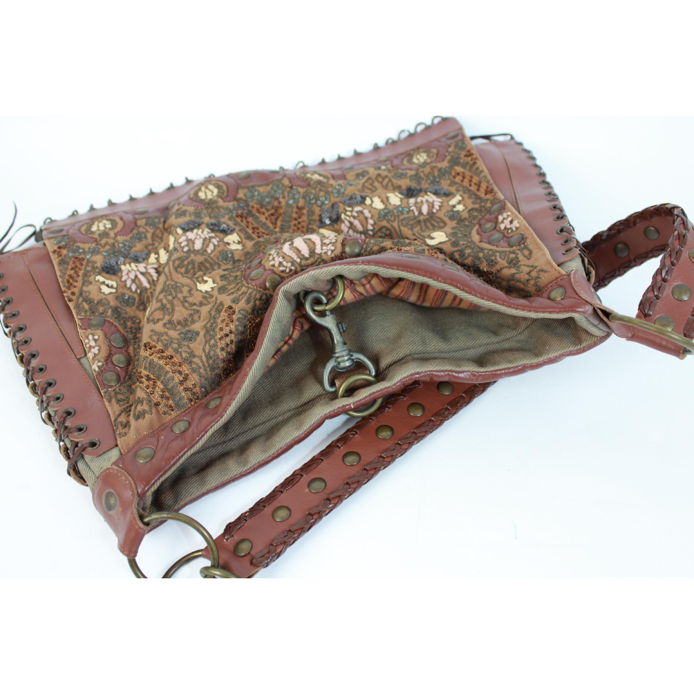 Jamin Puech Brown Leather Floral Studs Shoulder Bag 3
