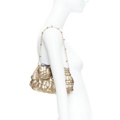 JAMIN PUECH borsa a catena sottobraccio con fiore a petali in metallo dorato