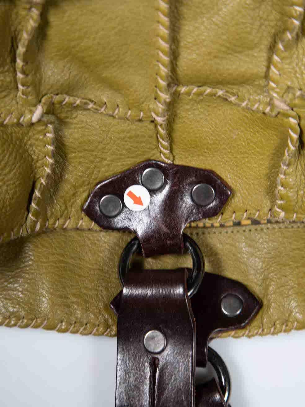 Jamin Puech Grüne Leder-Tasche mit breitem Karo-Stitch im Angebot 2