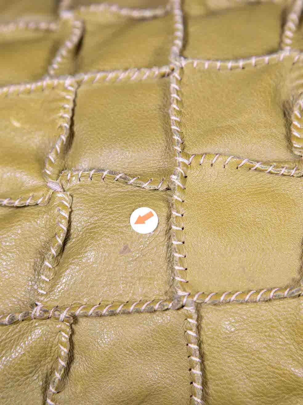 Jamin Puech Grüne Leder-Tasche mit breitem Karo-Stitch im Angebot 4