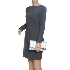 Jamin Puech Silver Leather Clutch