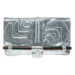 Jamin Puech Silver Leather Clutch