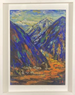 Mountain Peaks by Indian painter Jamini Roy