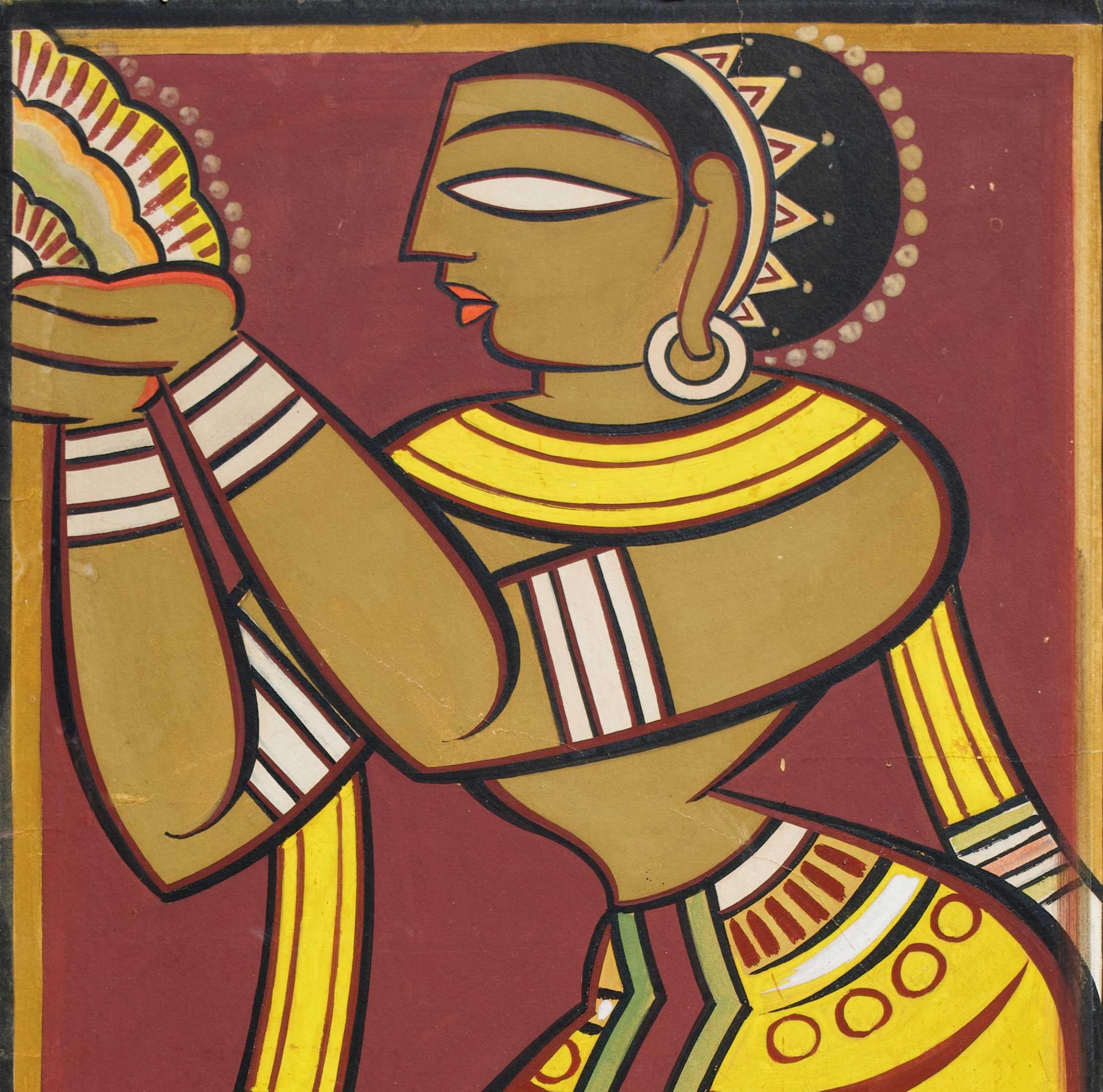 'Untitled (Gopini)' original painting on paper by Jamini Roy 1