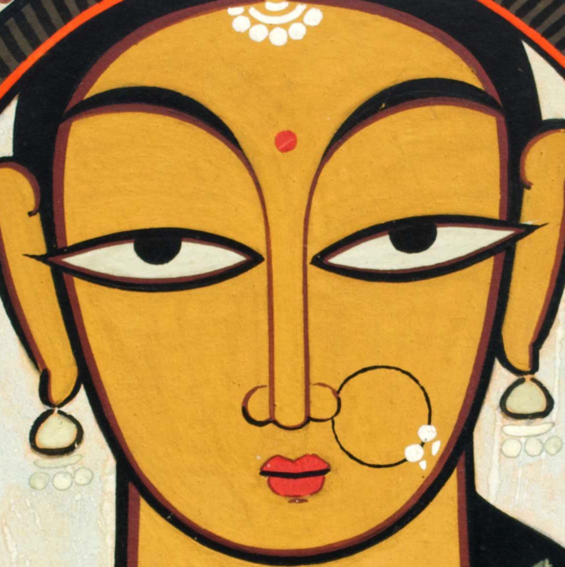 'Untitled (Woman)' original painting on paper by Jamini Roy 1