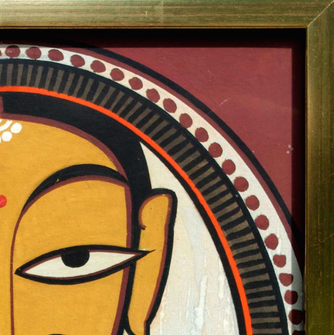 'Untitled (Woman)' original painting on paper by Jamini Roy 2