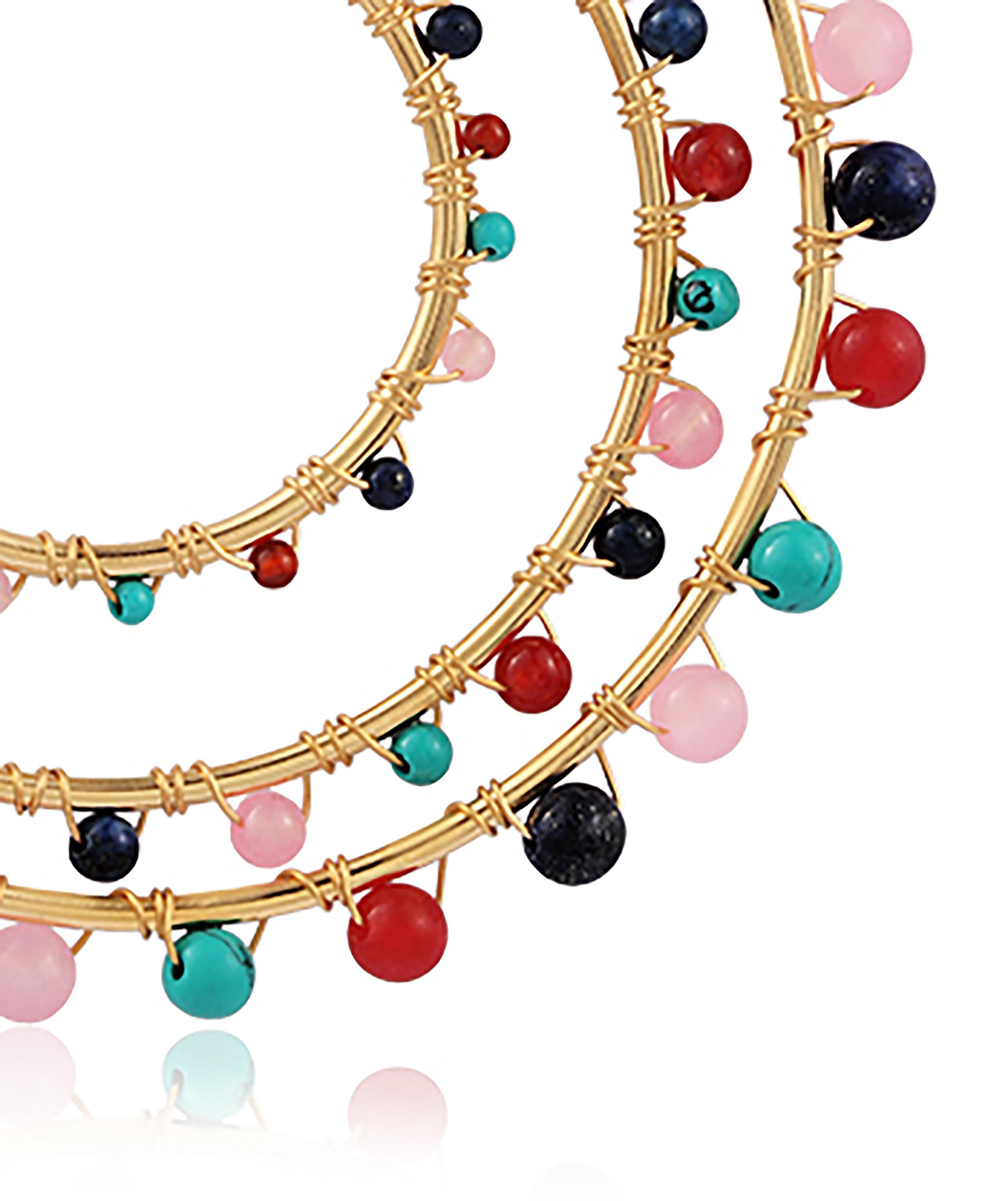 Women's Jam+Rico Maria Earrings in Brass with 14k Gold Plating For Sale