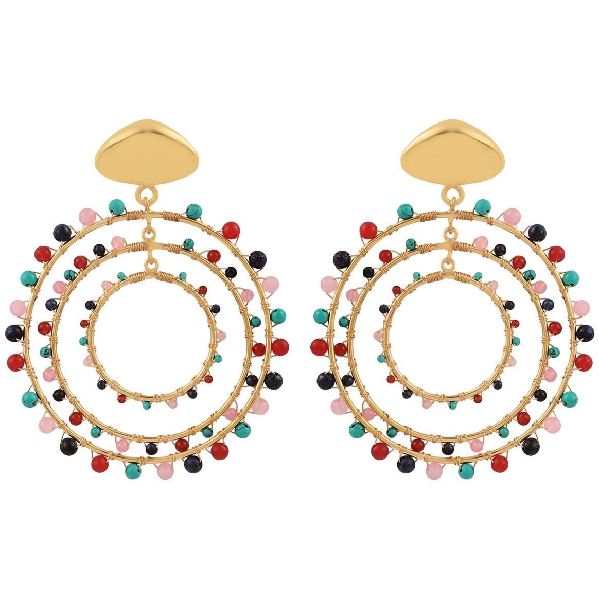 Jam+Rico Maria Earrings in Brass with 14k Gold Plating For Sale
