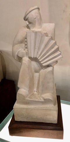 Jan and Joel Martel "L'Accordioniste" The Accordion Player Sculpture Art Deco