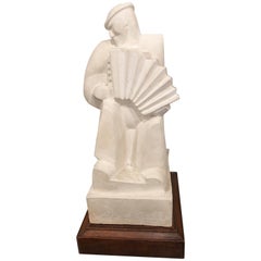 Jan and Joel Martel "L'Accordioniste" The Accordion Player Sculpture Art Deco